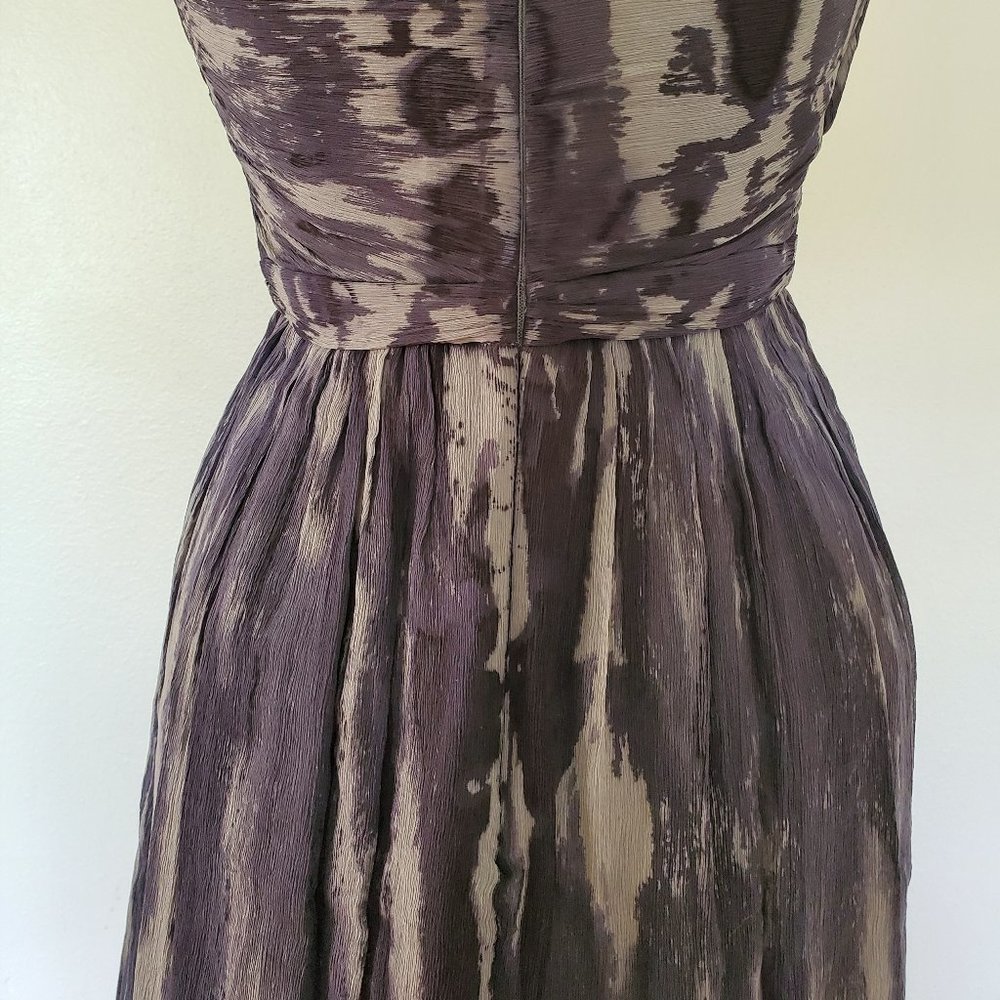 NEW black gray grey Short silk cocktail Dress bridesmaid party wedding striped - Picture 7 of 11
